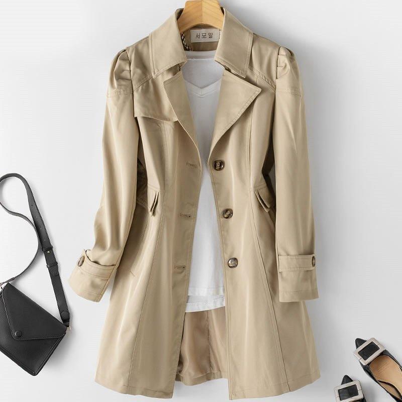 Juan - Trench Coat with High Collar for Women